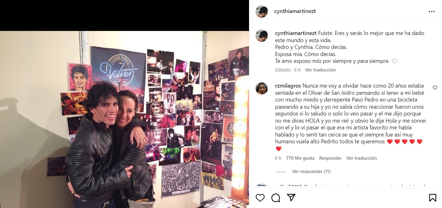 Despedida de Cynthia Martínez en Instagram