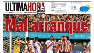 Así fue la reacción de la prensa paraguaya al empate ante Perú por las Eliminatorias | FOTOS