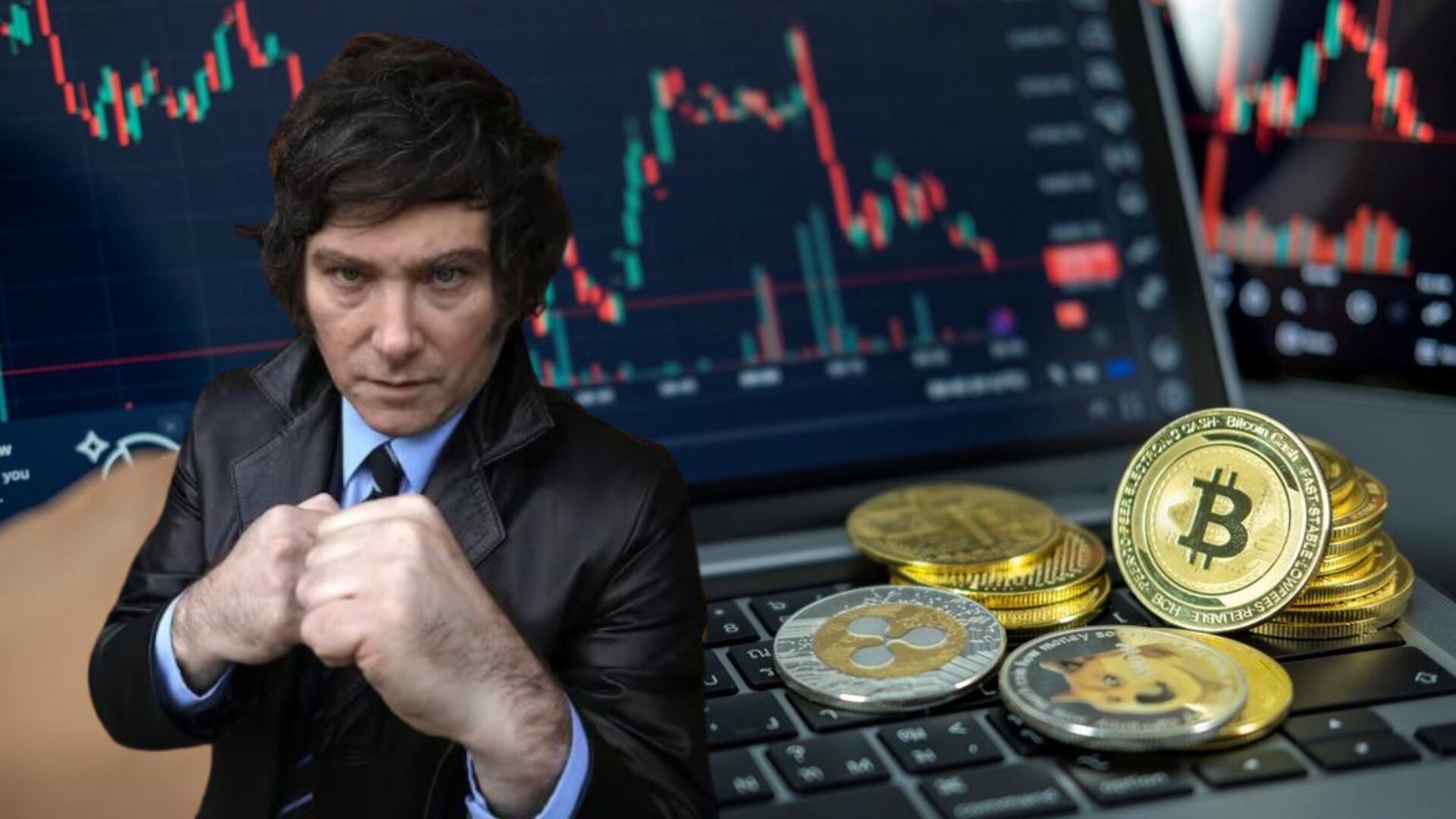 El presidente de Argentina promocionó una empresa de criptomonedas que, posteriormente, se desplomó y generó gigantescas pérdidas económicas. Foto: Composición Gestión.