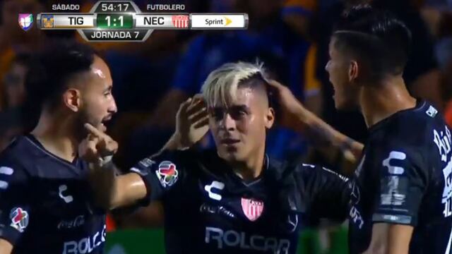 Tigres vs. Necaxa: gol de Brian Fernández para el 1-1 de los 'Rayos' por la Liga MX | VIDEO