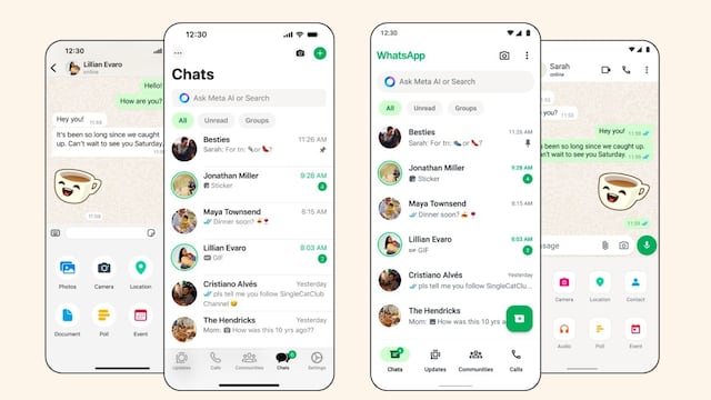 WhatsApp se renueva: nueva paleta de colores, filtros de chats y una navegación más fácil de usar