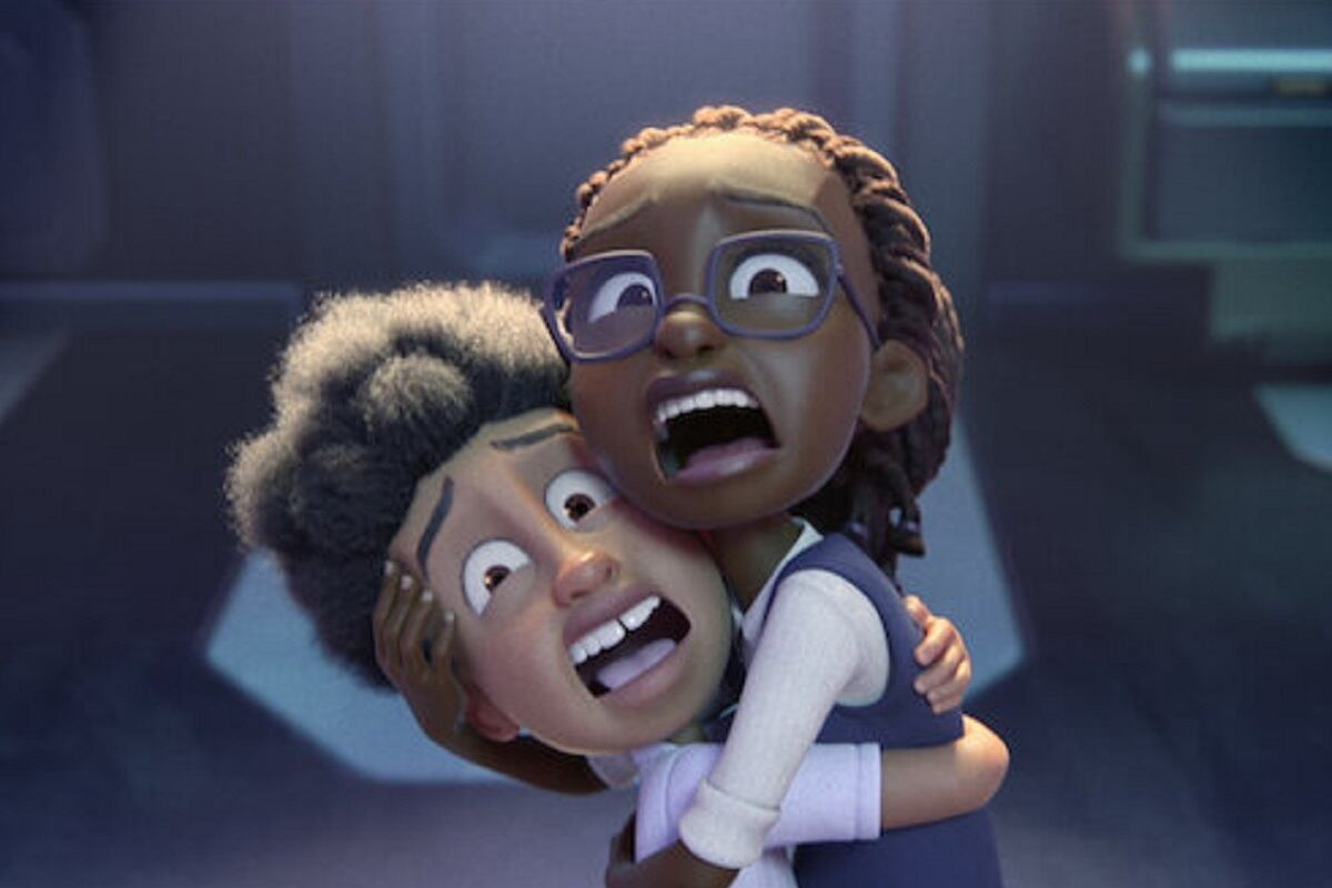 Priah Ferguson y JeCobi Swain, los hijos de Terry Hendrix y Tess, en la serie animada "Mi papá, el cazador intergaláctico" (Foto: Netflix)