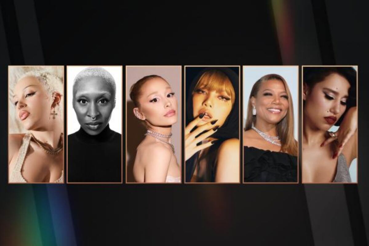 Doja Cat , Cynthia Erivo , Ariana Grande , LISA de Blackpink , Queen Latifah y RAYE. (Foto: Premios Oscar 2025)