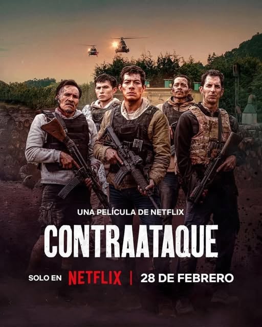El póster de "Contraataque", película de Chava Cartas que se desarrolla a lo largo de 84 minutos de metraje (Foto: Netflix)