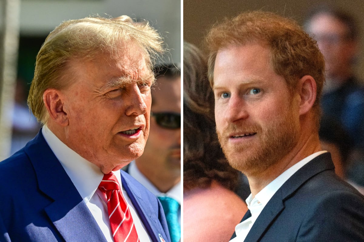 El expresidente de Estados Unidos y candidato republicano, Donald Trump; y, el príncipe Harry de Gran Bretaña. (Fotos de GIORGIO VIERA / SUZANNE CORDEIRO / AFP)