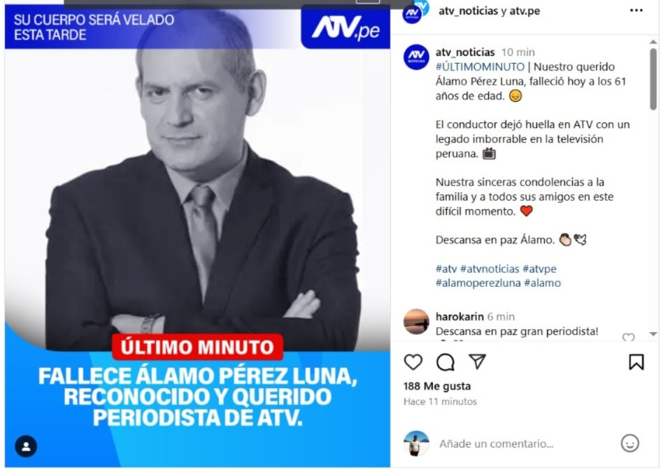 El conductor dejó huella en ATV con un legado imborrable en la televisión peruana. FOTO: ATV