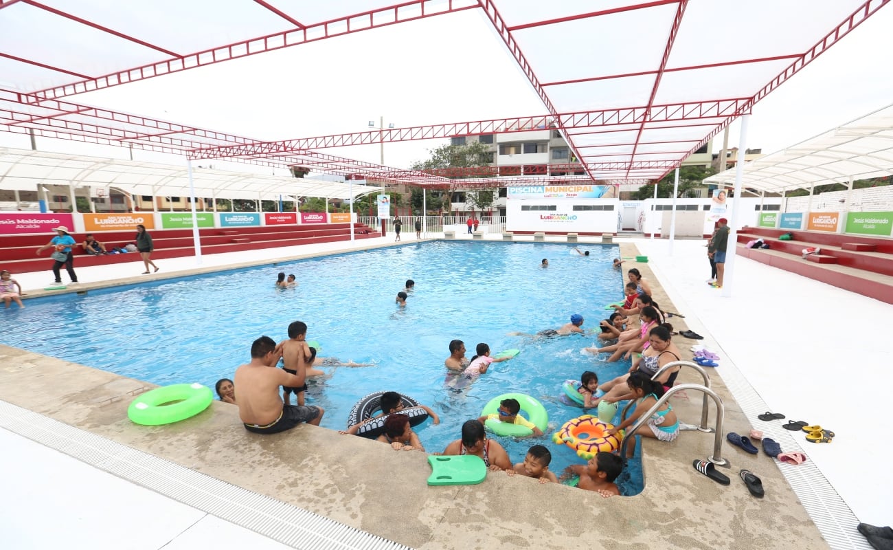 La única piscina GRATUITA de San Juan de Lurigancho, su ubicación y horario permitido. (Fuente: Municipalidad de San Juan de Lurigancho)