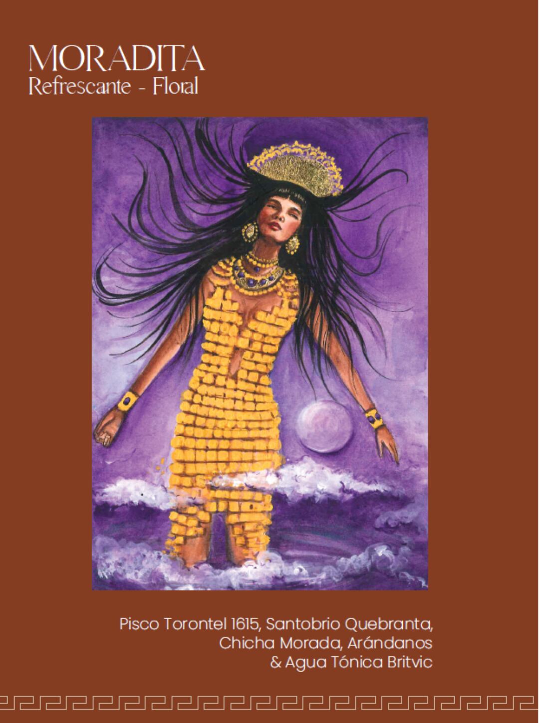 La primera sección de la carta nos presenta deliciosos cocteles con insumos peruanos, que se acompañan de ilustraciones bellas de la mujer que inspiró esta nueva etapa de Bijou.