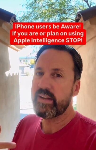 Chip Hallett explicó que, si tienes un iPhone equipado con la inteligencia artificial de Apple, deberías tomar medidas inmediatas. (Foto: @hustlewithchip)