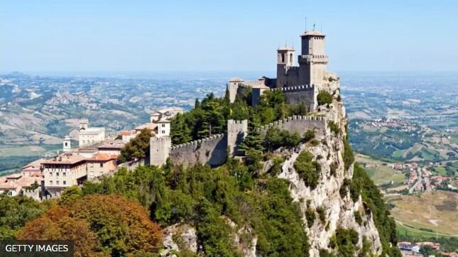 La fortaleza de Guaita, uno de los sitios icónicos del estado soberano de San Marino. (Getty Images).