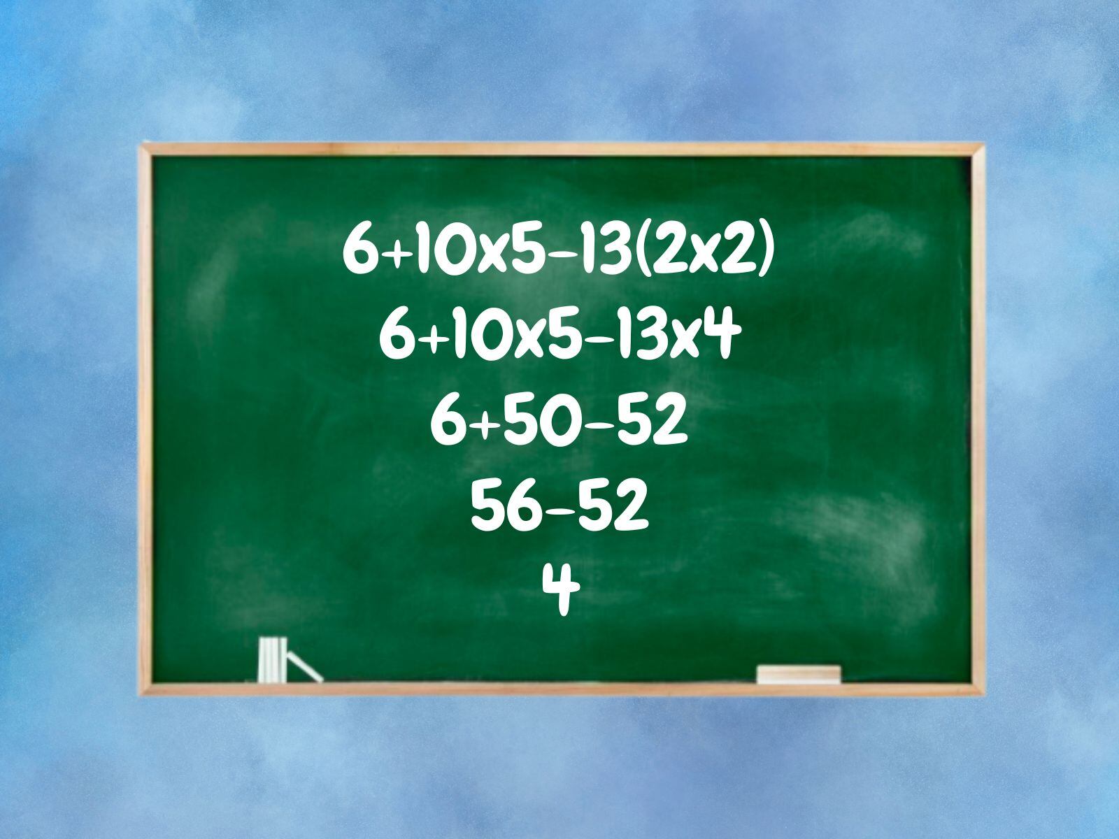 Reto matemático: Este es el desarrollo correcto del ejercicio. ¿Lo resolviste bien? (Creación: Mag)