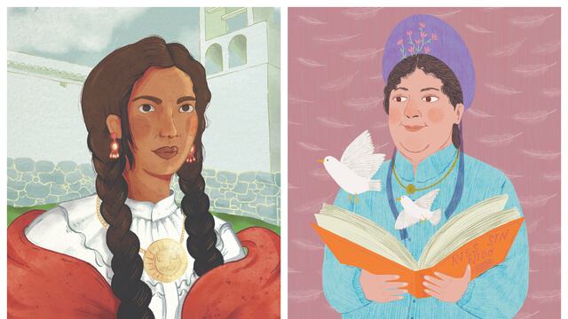 La publicación cuenta con ilustraciones de Sheila Alvarado, Natalia Arca, Carmen García Veliz y Daniella Graner. En la imagen, Micaela Bastidas (izquierda) y Clorinda Matto de Turner.