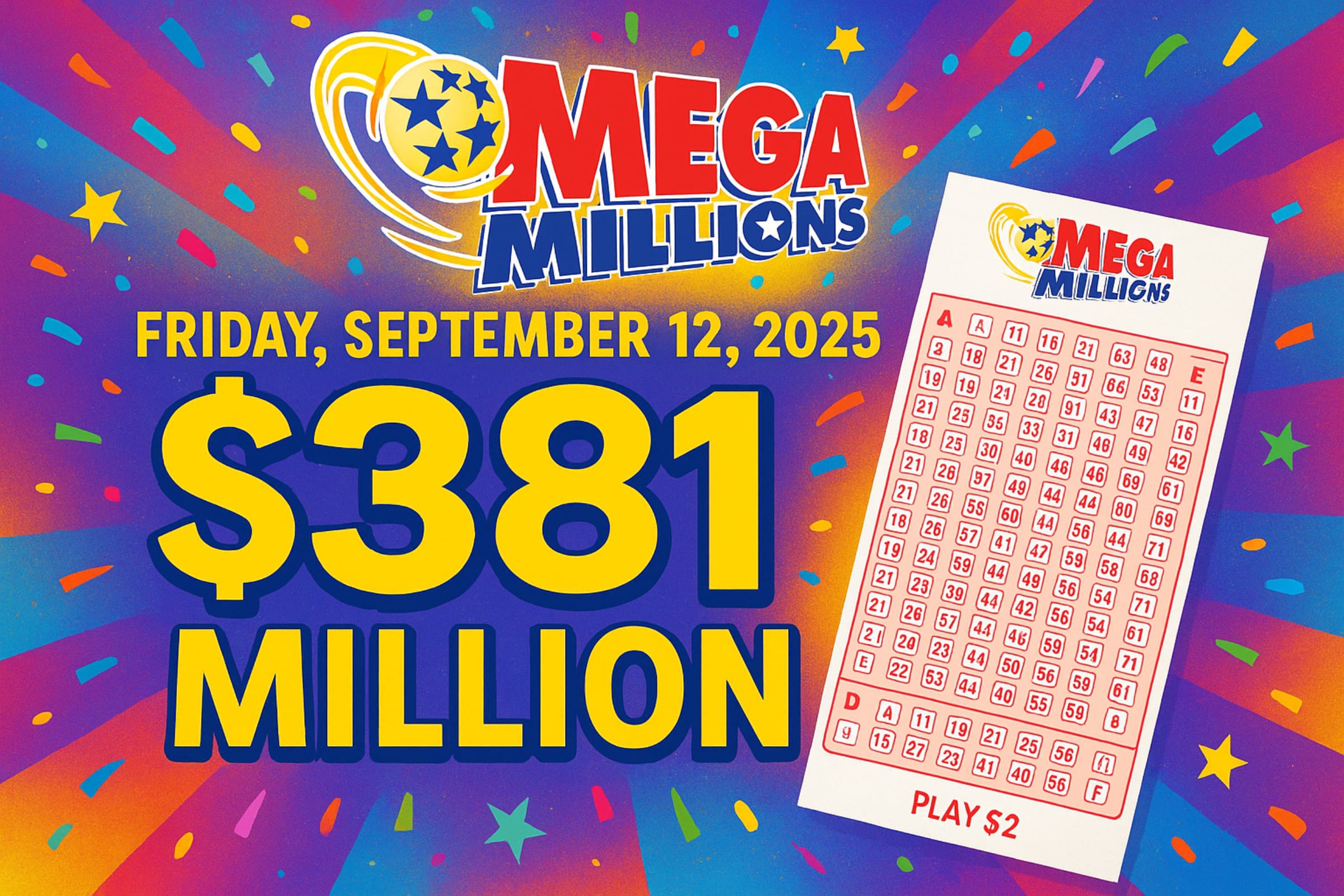 Conoce cuáles son los números ganadores del Mega Millions para este viernes 12 de septiembre 2025 y si alguien se llevó el premio mayor. (Foto: imagen creada por Perplexity AI)