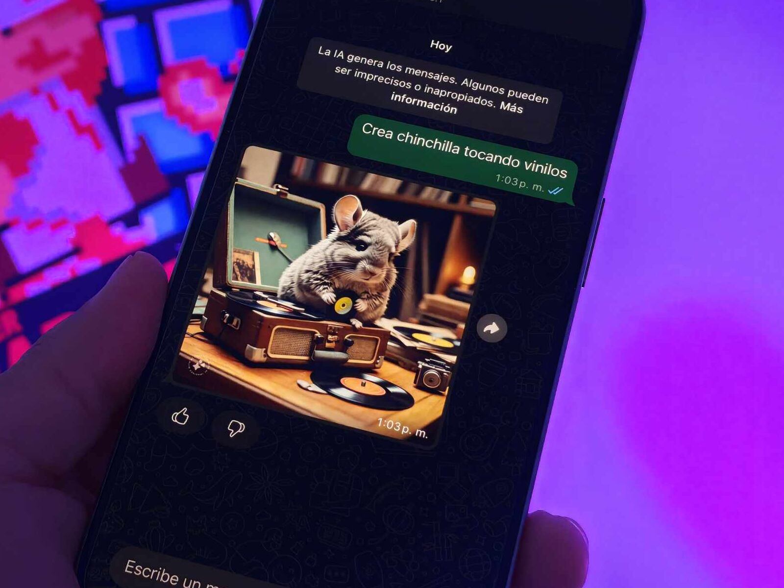WHATSAPP | Así luce la inteligencia artificial en los iPhone. (Foto: MAG - Rommel Yupanqui)