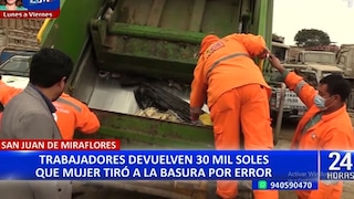 SJM: vecina logró recuperar en medio de la basura sus S/ 30 mil que fueron arrojados por error a camión recolector