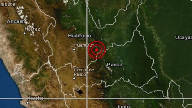 Pasco: sismo de magnitud 3,7 se reportó en Pozuzo, señala IGP