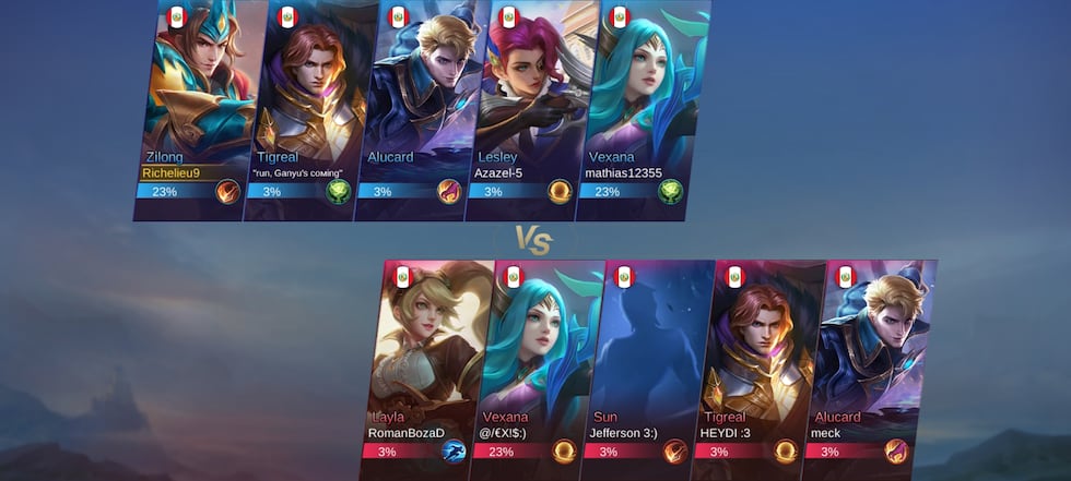 Mobile Legends Bang Bang enfrente a dos equipos de cinco integrantes.