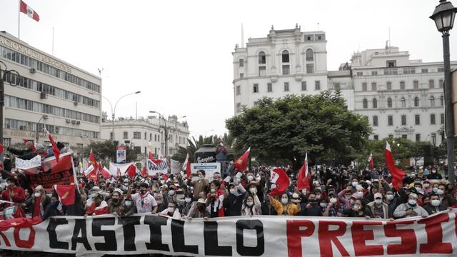 Seguidores de Perú Libre marcharon en el centro de Lima | FOTOS