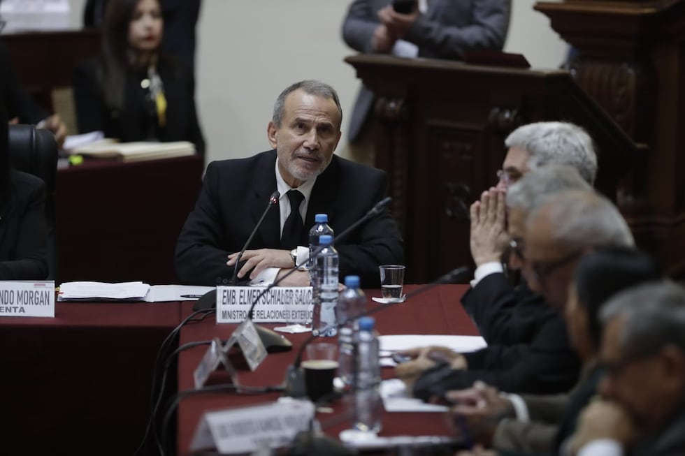 Canciller Elmer Schialer se presenta ante la Comisión de Relaciones Exteriores del Congreso (Foto: Hugo Pérez)