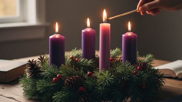Oración para encender la cuarta vela de la Corona de Adviento 2025 este domingo 21 de diciembre