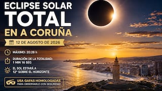 🔆 Horario y dónde ver el eclipse solar total del 12 de agosto EN DIRECTO en A Coruña - mapa y trayectoria