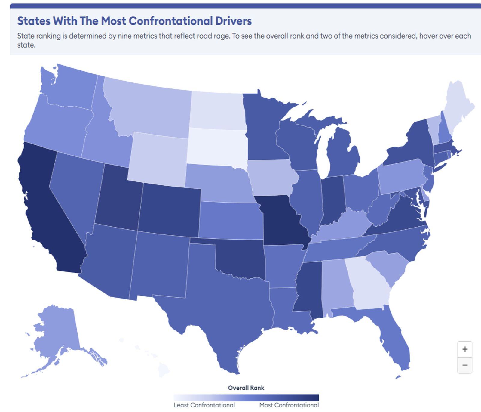 California es el estado con los conductores más violentos, de acuerdo con un análisis de Forbes Advisor (Foto: Forbes)