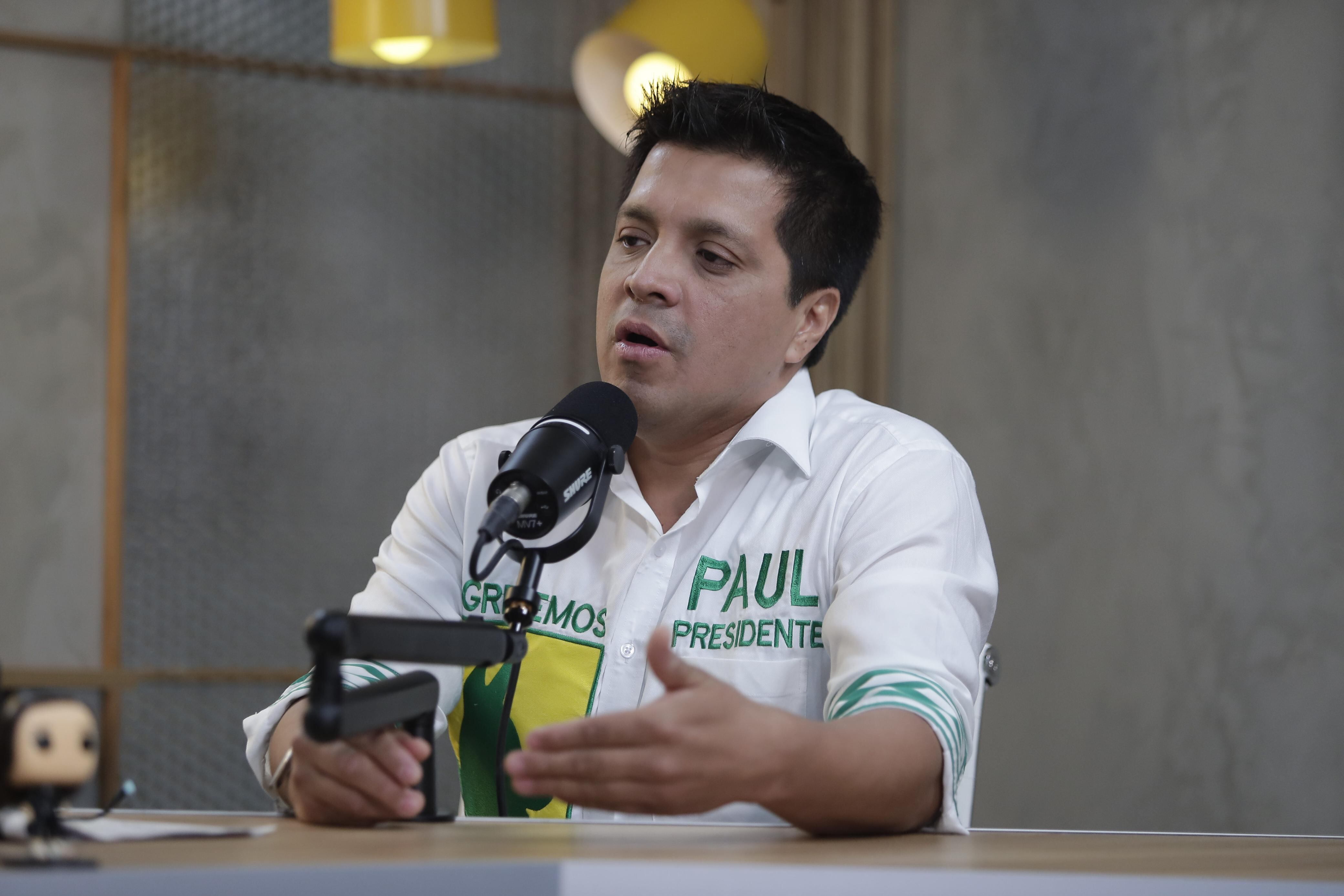 Paul Jaimes, candidato presidencial de Progresemos, en entrevista al programa Siempre a las ocho. (Foto: Hugo Pérez / @photo.gec)