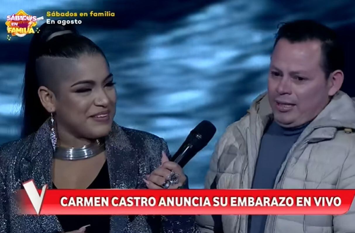 Carmen Castro, participante de "La Voz Perú", anunció su embarazo en el programa en vivo. (Foto: Captura de YouTube)