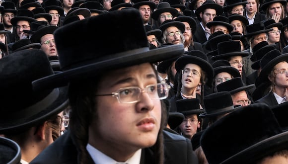 Hombres judíos ultraortodoxos. (Foto de AHMAD GHARABLI / AFP)