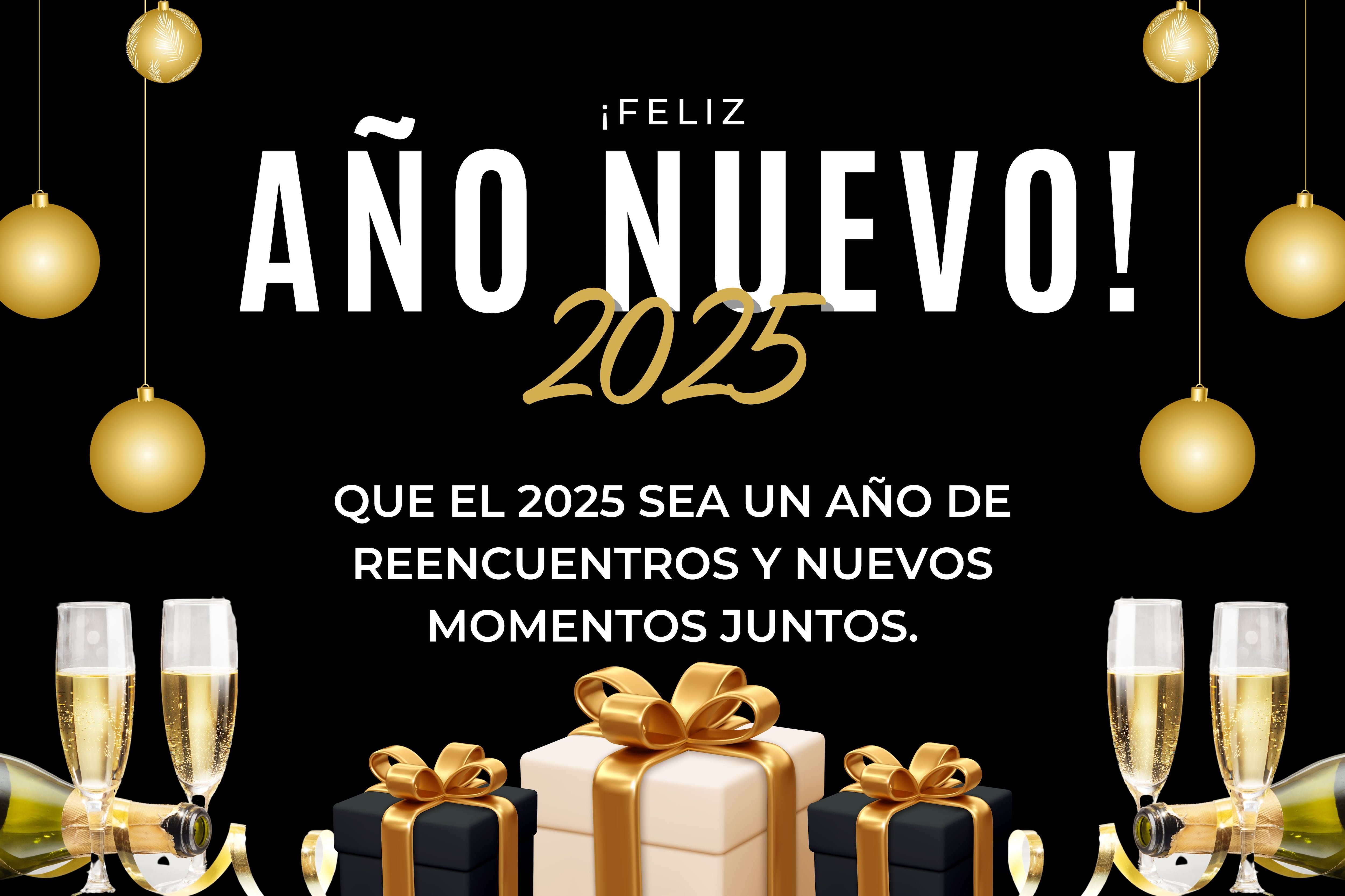 Escoge las mejores imágenes de las tarjetas con frases bonitas del Año Nuevo 2025 para que puedas enviar a tus amigos y a la familia este 31 de diciembre vía WhatsApp, Instagram, Telegram, Facebook y TikTok (Foto: Canva.com)