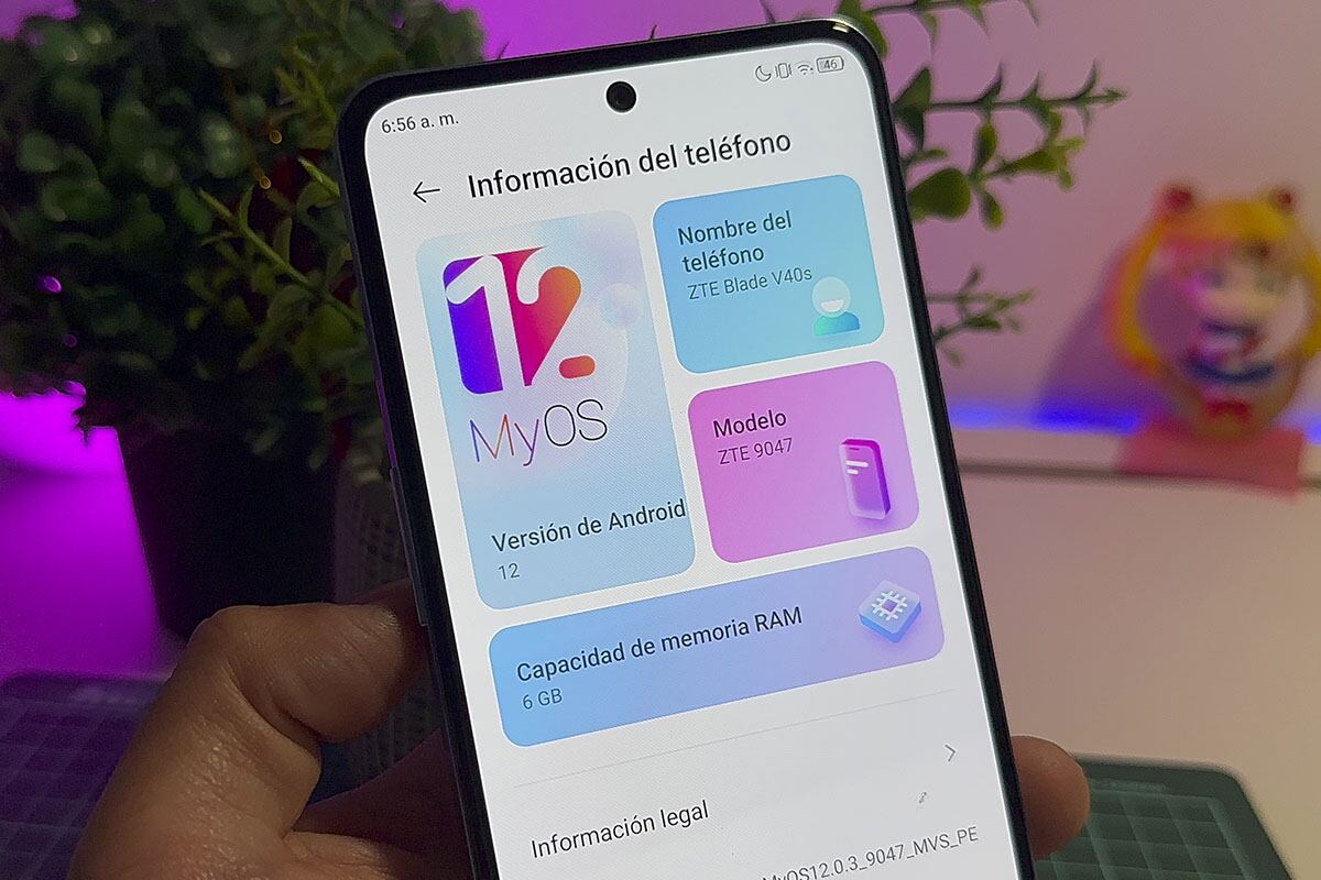 El ZTE Blade V40s funciona de manera correcta con Android 12 y su capa de personalización MyOS 12. (Foto: MAG - Rommel Yupanqui)