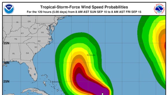 La trayectoria del huracán Lee. (NHC).