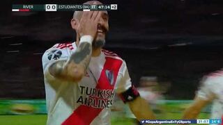 River Plate vs. Estudiantes de Buenos Aires EN VIVO: Javier Pinola anotó el 1-0 y le dedicó polémico festejo a Pablo Pérez en Copa Argentina | VIDEO