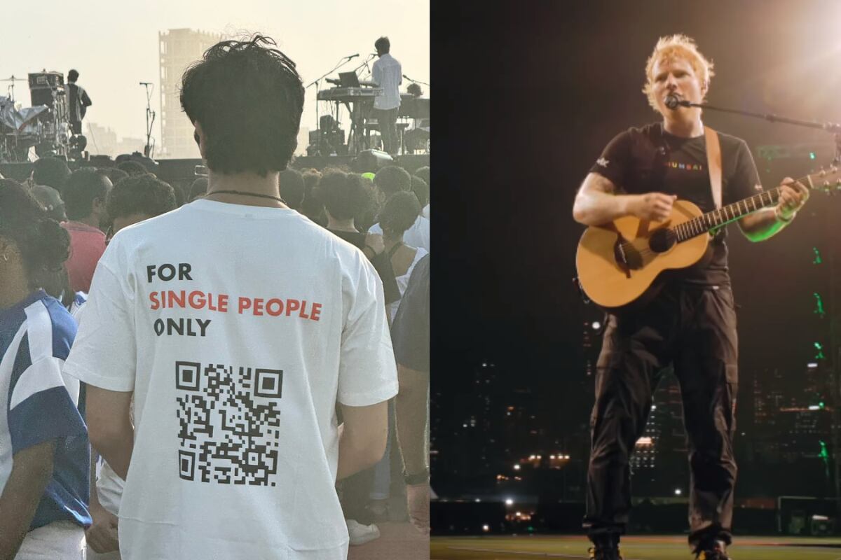Un joven se volvió viral por usar una camiseta con el código QR que le dirigía a su perfil de Tinder. (Foto: X/@ShwetaKukreja_).