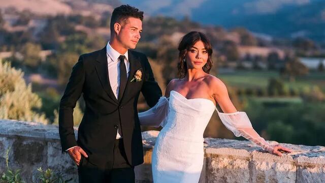 Sarah Hyland, de Modern Family, y Wells Adams se casaron después de esperar 3 años por la pandemia