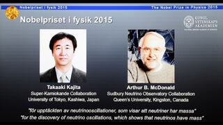 Nobel de Física para investigadores de los neutrinos