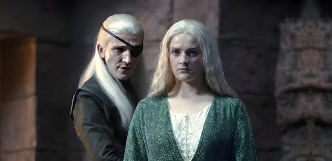 En el episodio final de la temporada 2 de "House of the Dragon", Helaena Targaryen le advierte a Aemond que morirá (Foto: HBO)