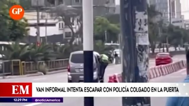 San Isidro: colectivero informal huye de intervención policial con agente colgado de la puerta | VIDEO