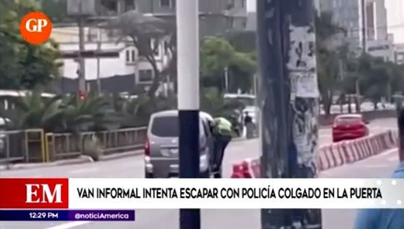 El hecho ocurrió en la avenida Javier Prado, cuando este conductor se negó a seguir las órdenes del efectivo policial.