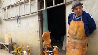 Cajamarca: anciano de 88 años convierte troncos de madera en impresionantes esculturas | FOTOS
