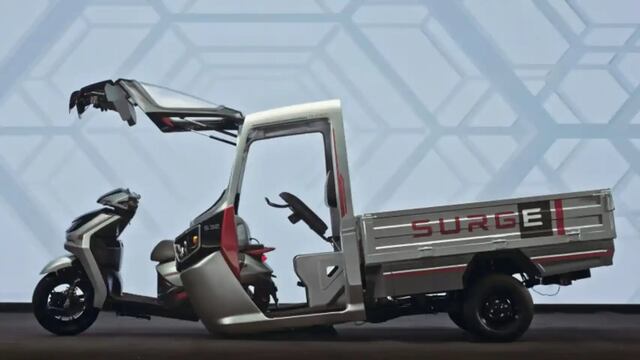 Como en “Transformers”: este vehículo eléctrico pasa de camioneta a moto con un botón | VIDEO