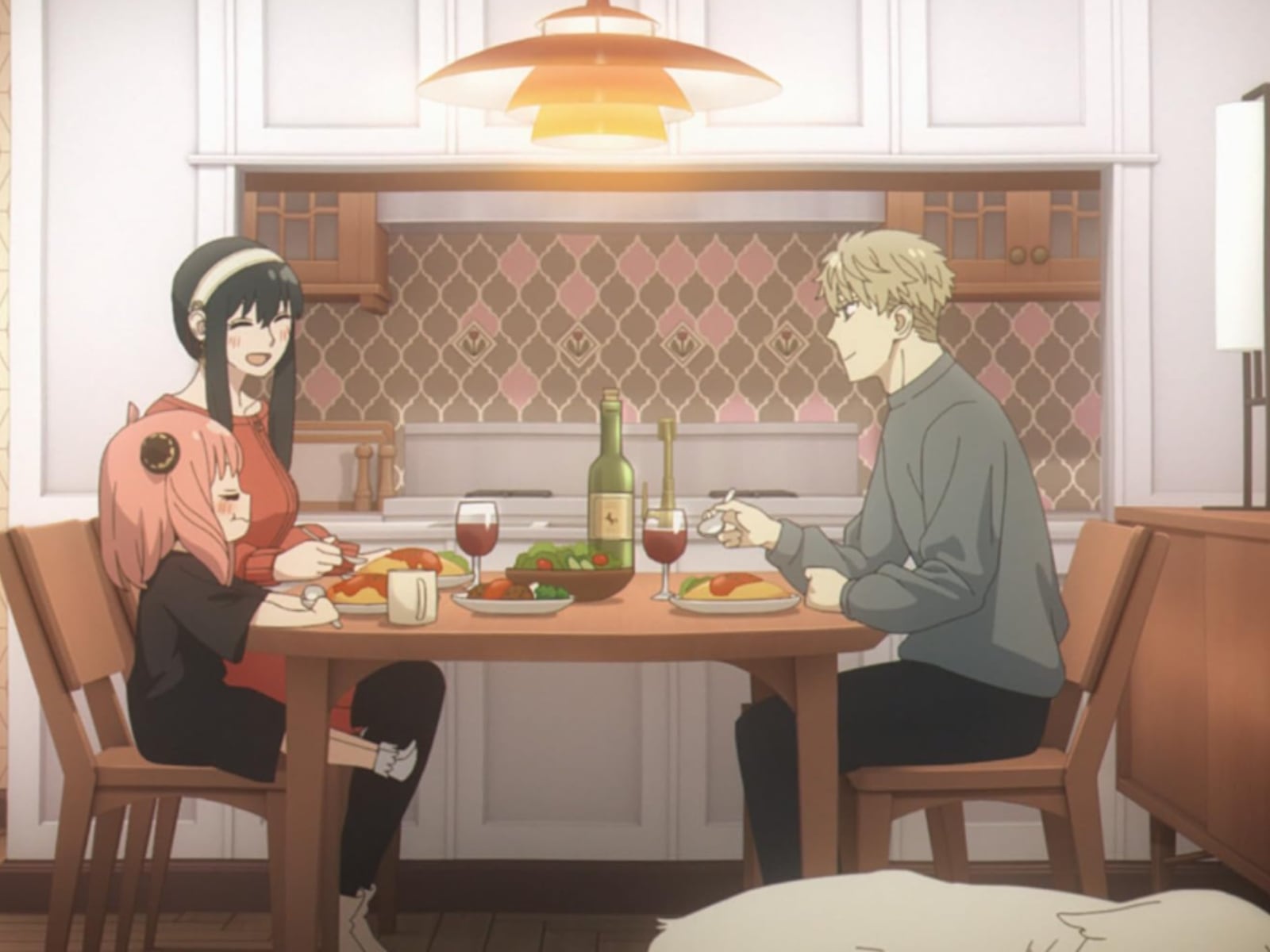 La familia protagónica de "Spy x Family" en el final de la temporada 2 del anime (Foto: CloveWorks)