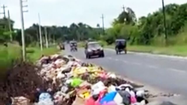 Iquitos: vecinos denuncian que carretera interprovincial se encuentra llena de residuos sólidos