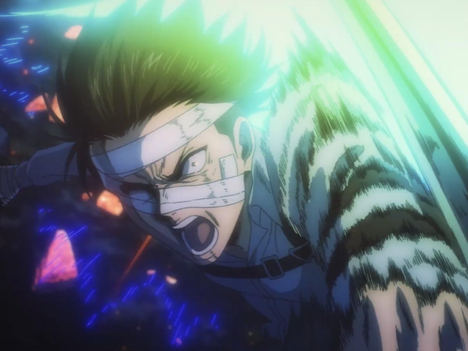 Levi atacando a Eren en el Retumbar de la Tierra (Foto: MAPPA)