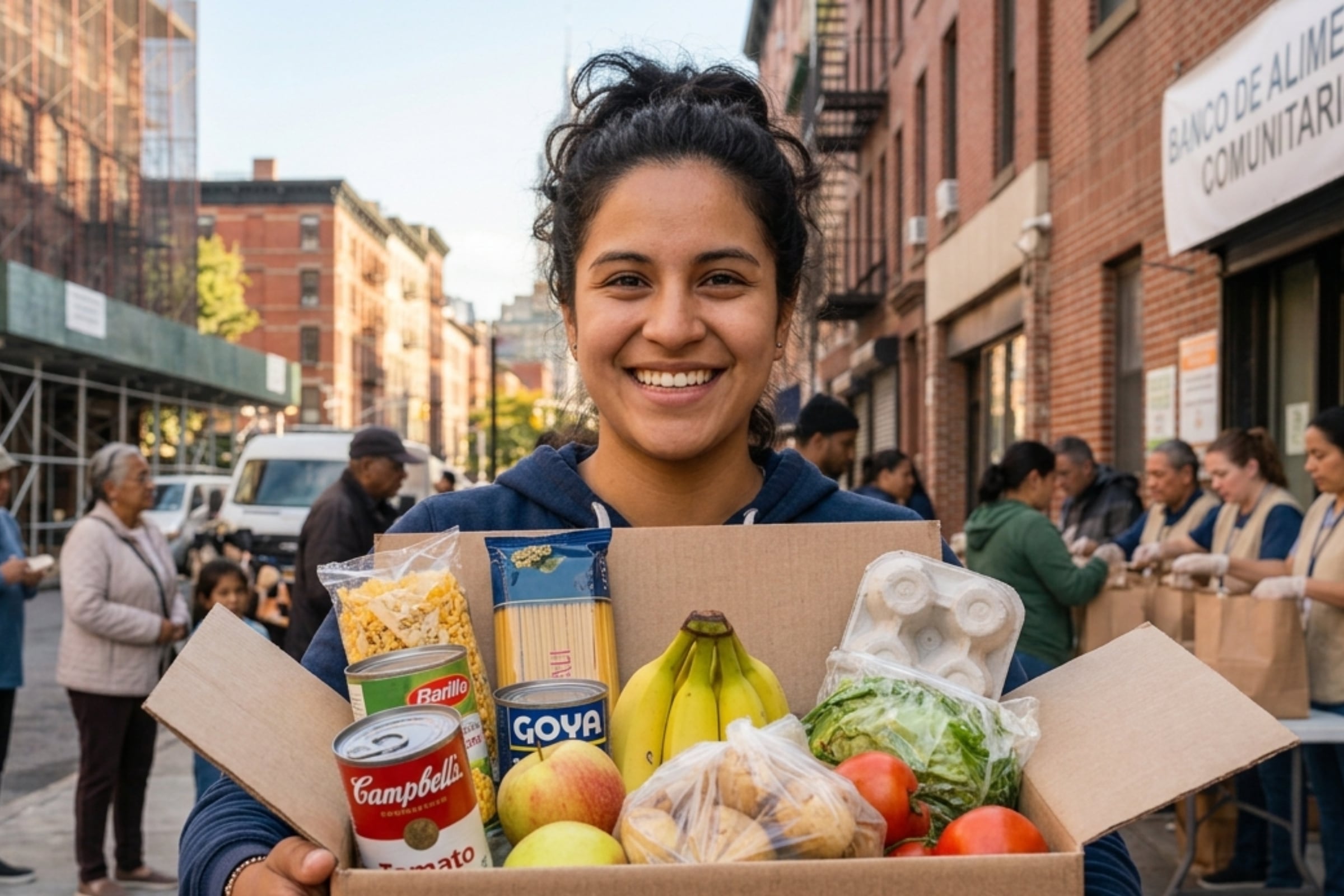 Organizaciones en Nueva York seguirán con su red de apoyo de alimentos gratis para quienes más lo necesitan (Foto: Imagen creada por El Comercio MAG usando Gemini)
