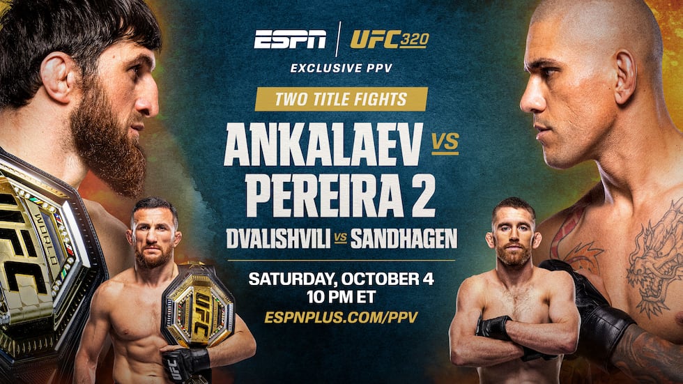 Mira qué canales transmiten el UFC 320, Magomed Ankalaev vs. Alex Pereira, este sábado 4 de octubre desde el T-Mobile Arena. Guía de transmisión y más.