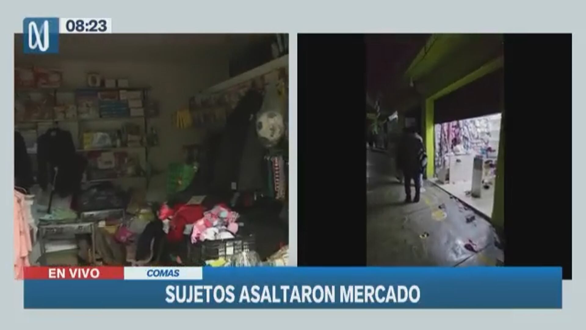 Delincuentes asaltan mercado en Comas. (Foto: Canal N)