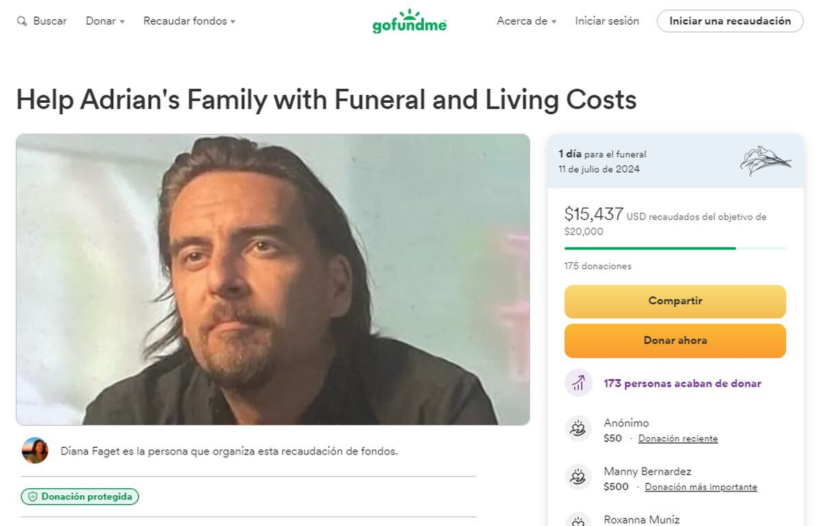 Familia de Adrián Olivares pide ayuda económica (Foto: Gofundme)