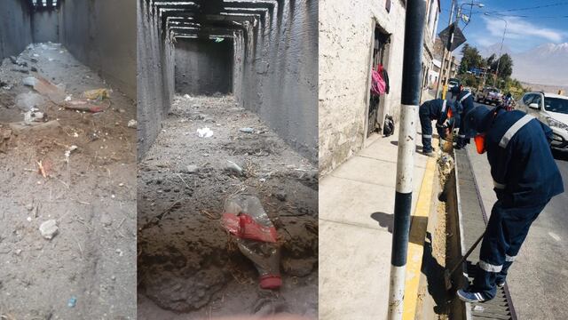 Arequipa: drenajes son limpiados pero vecinos los volvieron a ensuciar