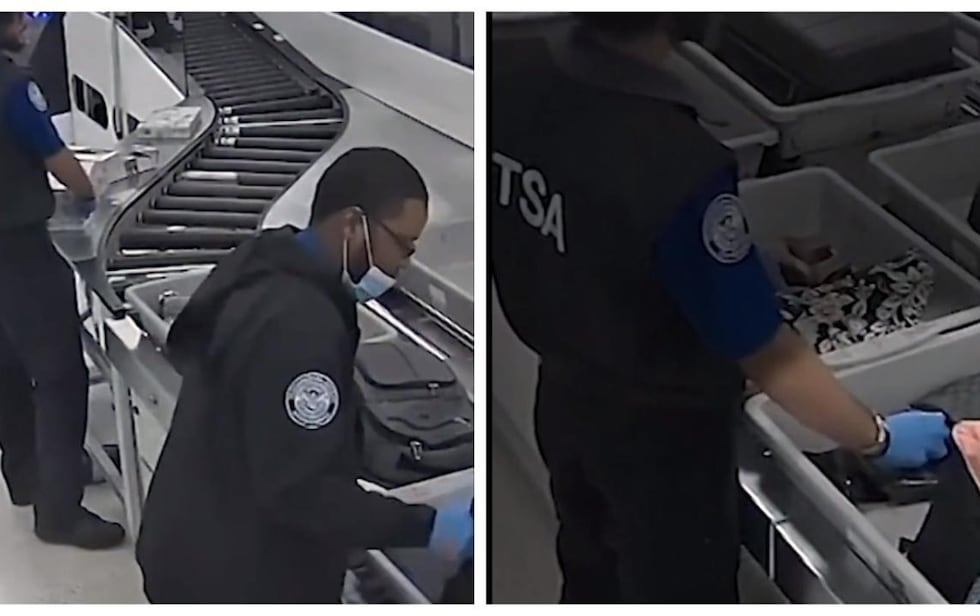 Videos muestran a oficiales de seguridad robando a pasajeros en el Aeropuerto de Internacional Miami. (Captura de video).
